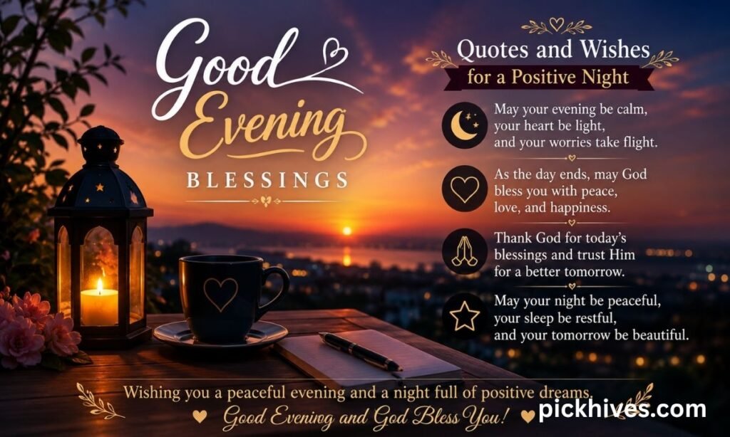 Good Evening Blessings Quotes and Wishes for Positive Night