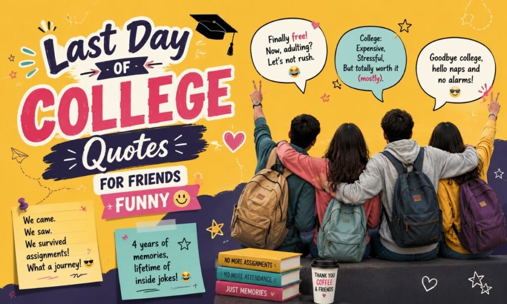 Last Day of College Quotes for Friends Funny