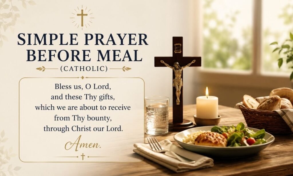 Simple Prayer Before Meal (Catholic)