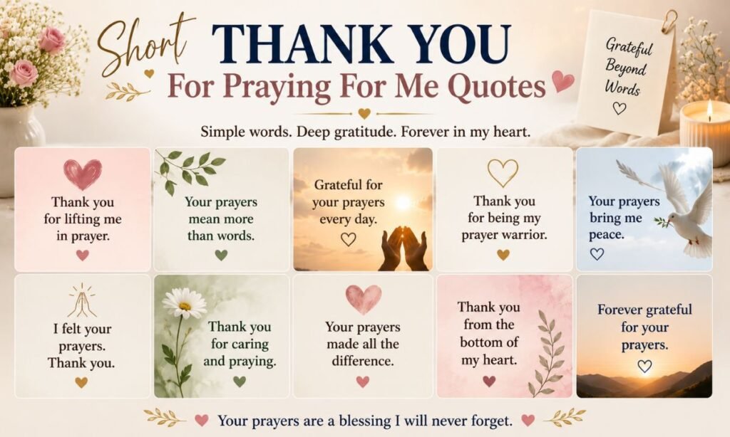 Short Thank You For Praying For Me Quotes
