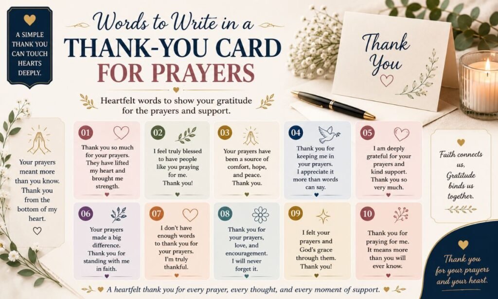 Words to Write in a Thank-You Card for Prayers