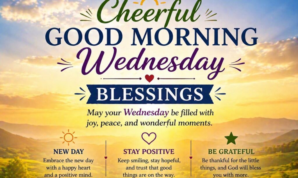 Cheerful Good Morning Wednesday Blessings
