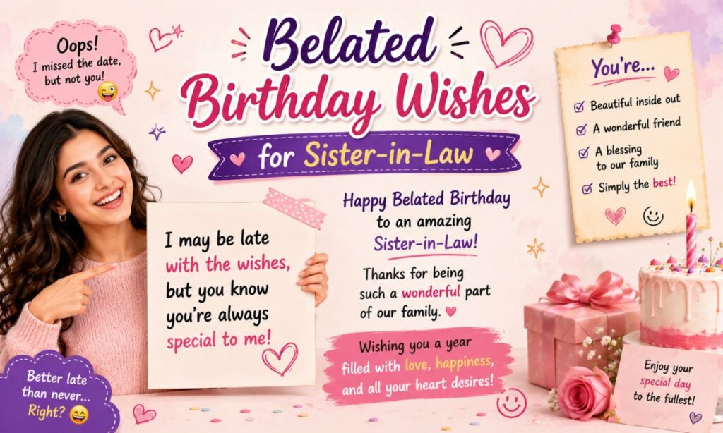 Belated Birthday Wishes for Sister-in-Law