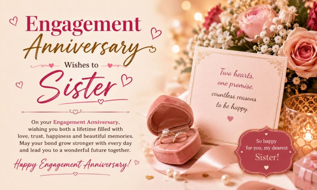 Engagement Anniversary Wishes to Sister