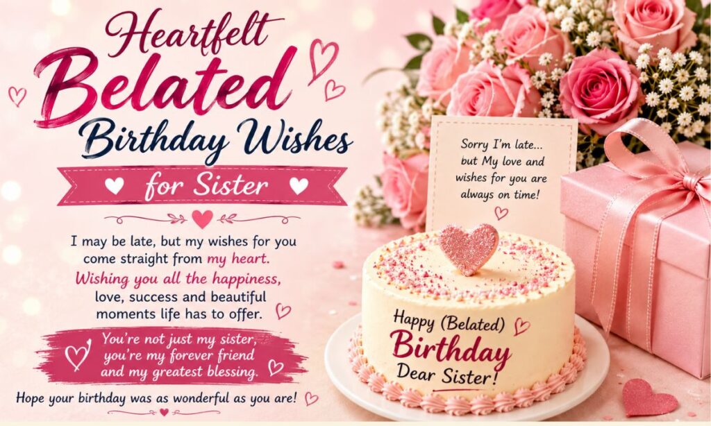 Heartfelt Belated Birthday Wishes for Sister