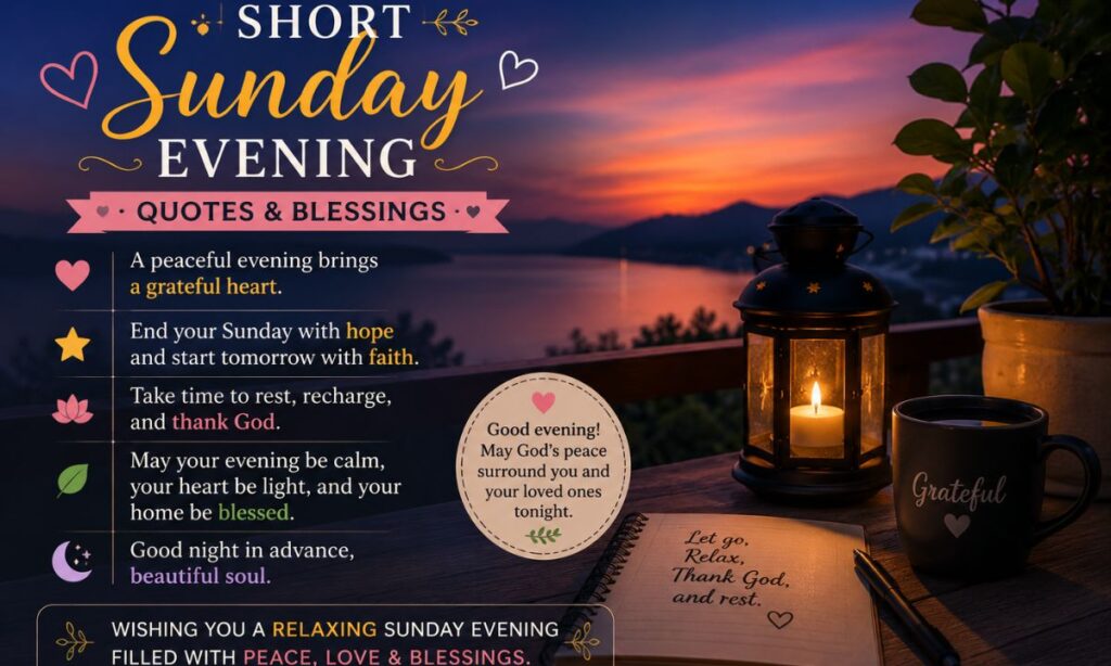 Short Sunday Evening Quotes & Blessings
