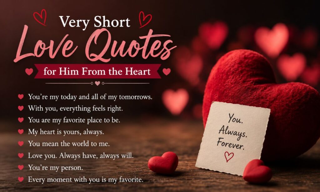 Very Short Love Quotes for Him From the Heart