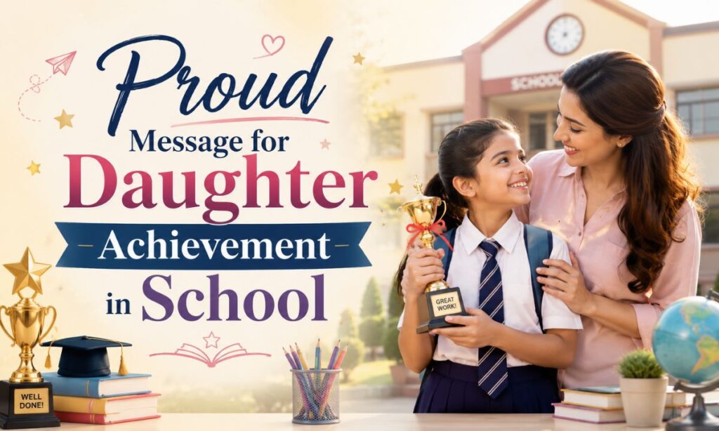 Proud Message for Daughter Achievement in School