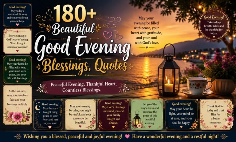 180+ Beautiful Good Evening Blessings, Quotes