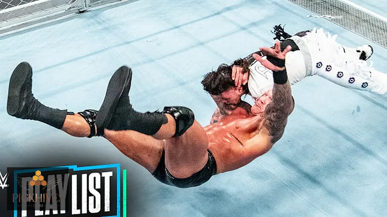 Randy Orton iconic RKO finishing move in-ring wrestling execution